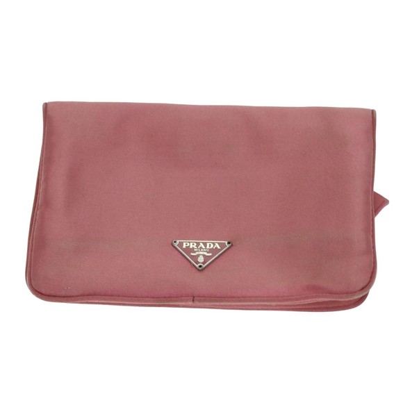 PRADA Pouch Satin Pink Auth 74898 - Picture 13 of 16
